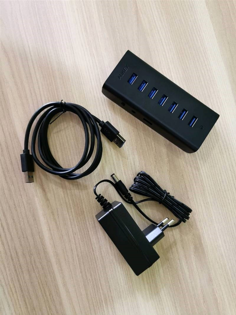 Hub USB Aukey 7x USB-A 3.0 Czarny (CB-H3) - obraz 4