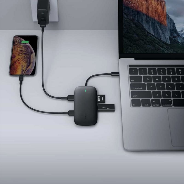 Hub USB Aukey USB-C - 8w1 RJ45 HDMI 4K PD 100W (CB-C71) - obraz 7