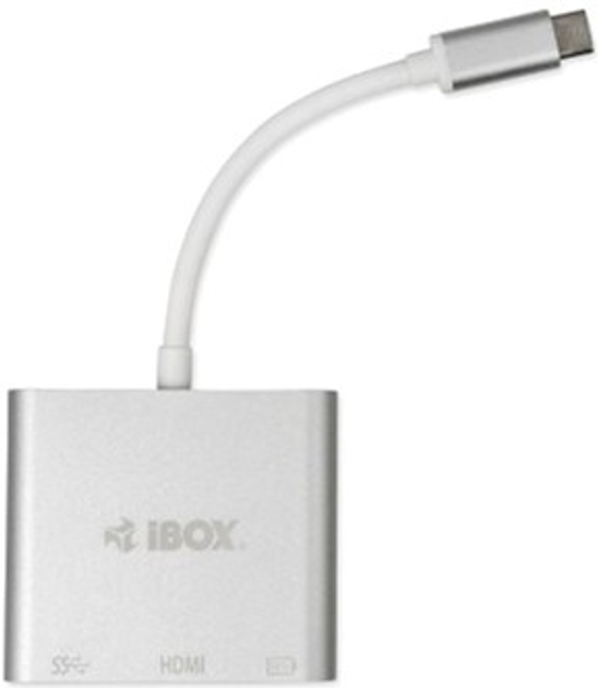 Hub USB iBox USB 3.2 Gen 1 (3.1 Gen 1) Type-C 5000 Mbit/s Srebrny (IUH3CFT1) - obraz 2