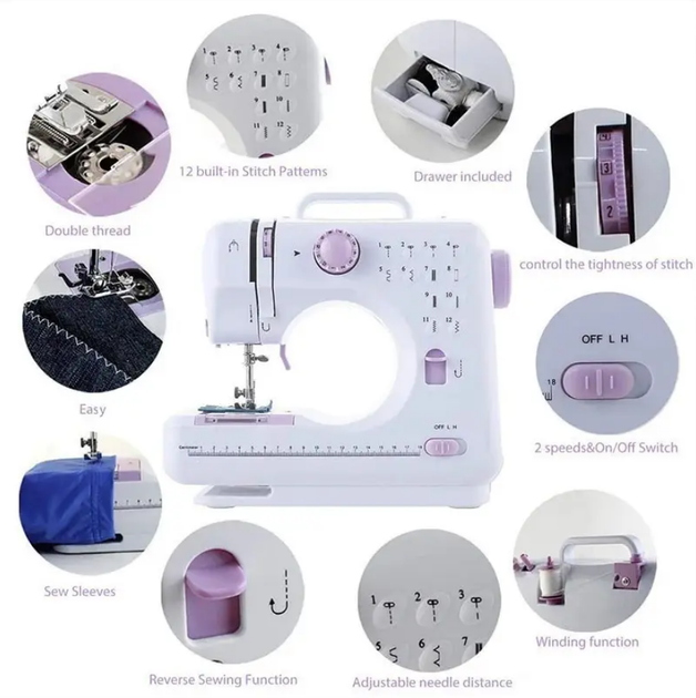 Багатофункціональна швейна машинка Digital Sewing Machine FHSM-505 12 в 1 - Фото 5 Багатофункціональна швейна машинка Digital Sewing Machine FHSM-505 12 в 1 - зображення 5