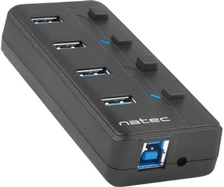 Hub USB Natec Mantis 2 4x USB 3.0 Czarny (NHU-1557) - obraz 1