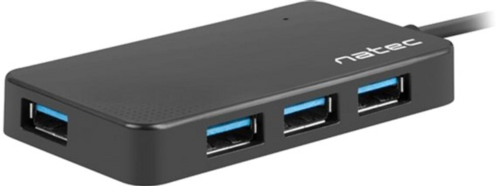 USB-хаб Natec Moth 4x USB 3.0 Black (NHU-1557) - зображення 1