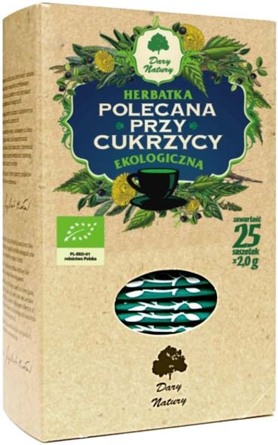 Чай при діабеті Dary Natury Herbatka Polecana Przy Cukrzycy 25 x 2 г - зображення 1