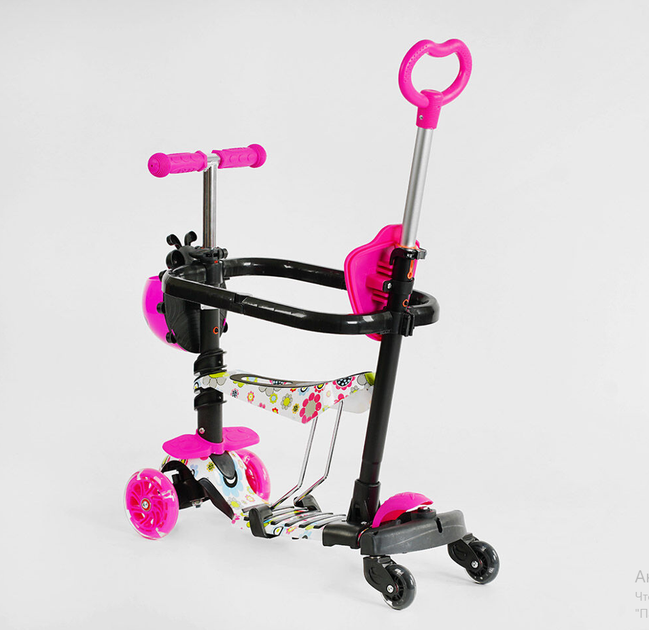 Самокат трехколесный Best Scooter 5 в 1 с дополнительными колесами защитный бампер Абстракция (LS-96302) - Фото 3 Самокат трехколесный Best Scooter 5 в 1 с дополнительными колесами защитный бампер Абстракция (LS-96302) - изображение 3