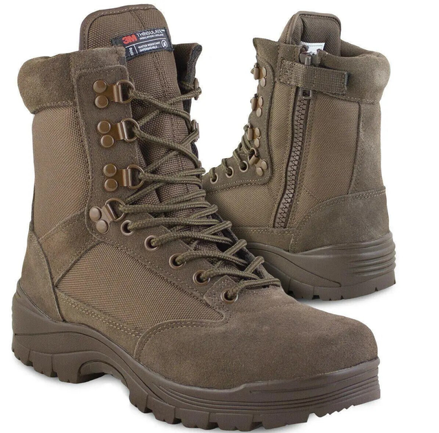 Ботинки тактические демисезонные Коричневые Mil-Tec Side zip boots на молнии 12822109 размер 43 - изображение 2