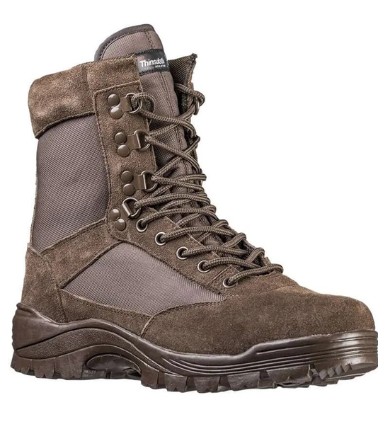 Ботинки тактические демисезонные Коричневые Mil-Tec Side zip boots на молнии 12822109 размер 46 - изображение 1