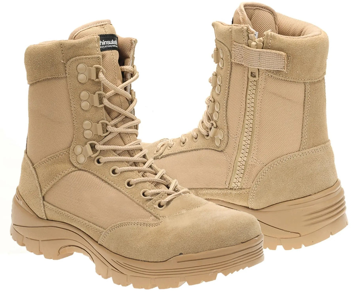 Черевики тактичні демісезонні Койот Mil-Tec Side zip boots на блискавці 12822104 розмір 43 - зображення 1