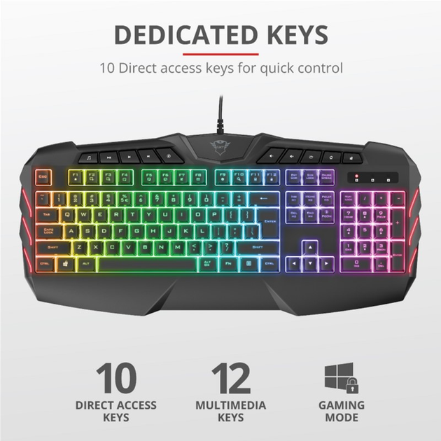 Клавіатура дротова Trust GXT 881 ODYSS Semi-Mech Keyboard USB (TR24303) - зображення 13