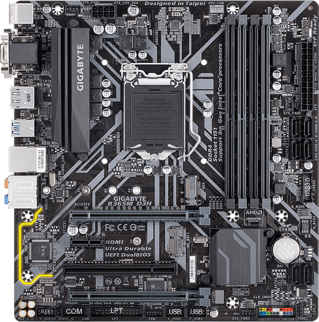 Płyta główna Gigabyte B365M D3H (s1151, Intel B365, PCI-Ex16) - obraz 1