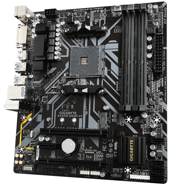 Płyta główna Gigabyte B450M DS3H V2 (sAM4, AMD B450, PCI-Ex16) - obraz 3