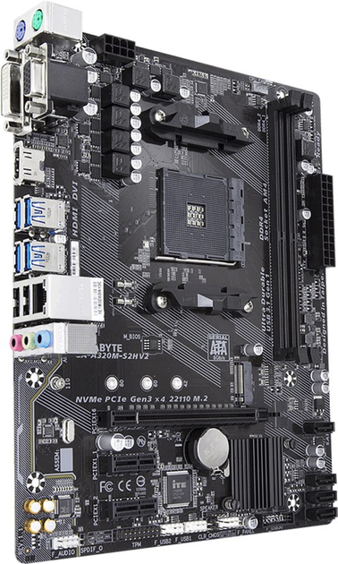 Материнська плата Gigabyte GA-A320M-S2H V2 (sAM4, AMD B350, PCI-Ex16) - зображення 2