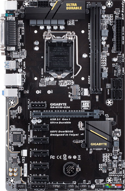 Płyta główna Gigabyte GA-H110-D3A (s1151, Intel H110, PCI-Ex16) - obraz 1