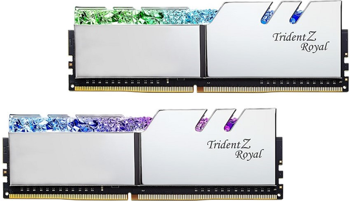 Оперативна пам'ять G.Skill DDR4-3600 32768MB PC4-28800 (Kit of 2x16384) Trident Z Royal Silver (F4-3600C16D-32GTRSC) - зображення 1