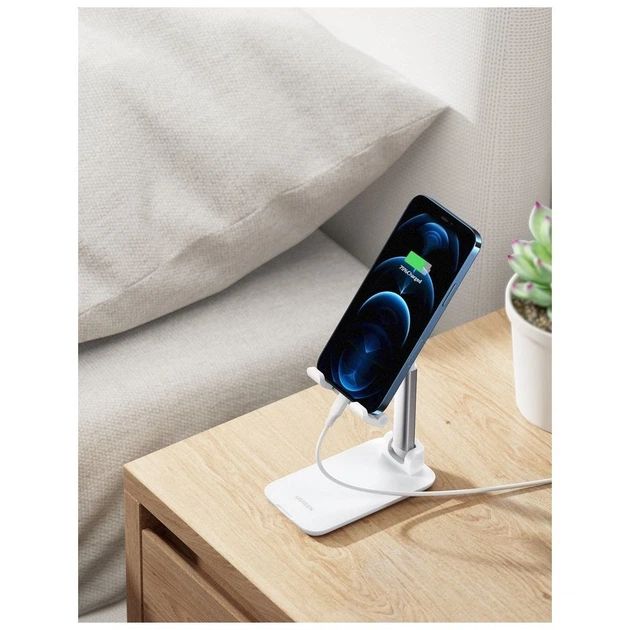 Підставка для телефону UGREEN LP373 Foldable Multi-Angle Phone Desktop Stand with Height Adjustable White (20434) - Фото 6 Підставка для телефону UGREEN LP373 Foldable Multi-Angle Phone Desktop Stand with Height Adjustable White (20434) - зображення 6