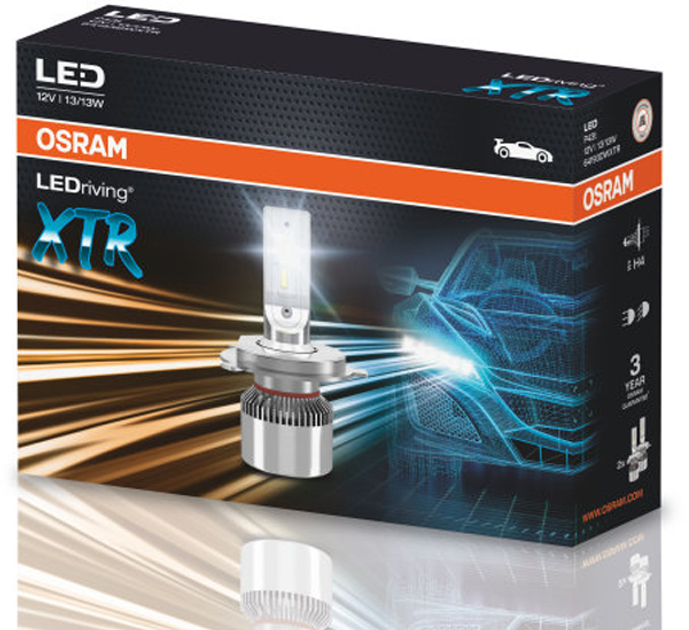 Lampy samochodowe OSRAM LEDriving XTR H4 6000K 2szt. (64193DWXTR) - obraz 4