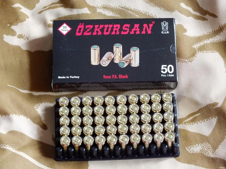 Патроны пистолетные холостые Ozkursan 9 мм P.A.K., 1 шт - изображение 1
