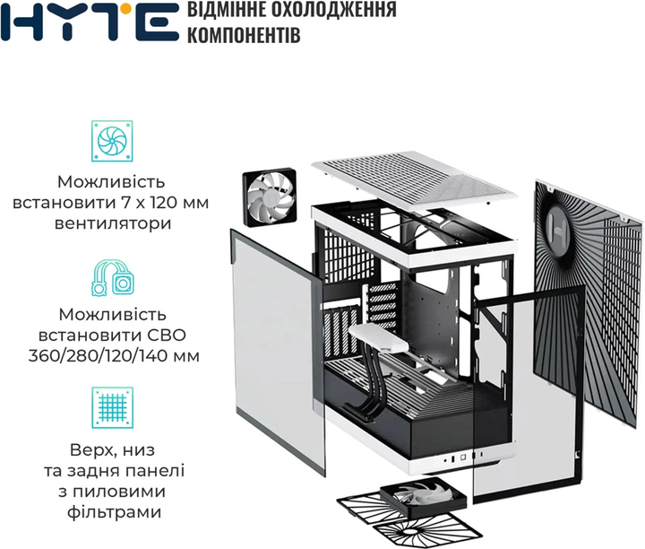 Корпус Hyte Y40 Black-White (CS-HYTE-Y40-BW) - изображение 5