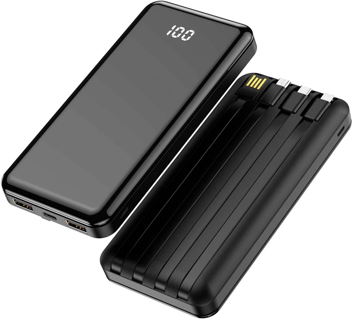 УМБ Forever Power bank TB-411 ALLin1 10000 mAh USB-C + Lightning + microUSB Black (1283126565083) - изображение 4