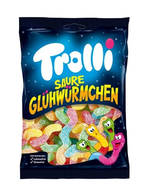 Желейные конфеты Trolli Saure Gluhwurmchen светлячки 150г - Фото 1 Желейные конфеты Trolli Saure Gluhwurmchen светлячки 150г - изображение 1
