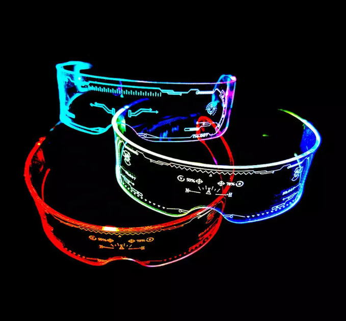 Очки неоновые с LED подсветкой в стиле Киберпанк – фото, отзывы ...