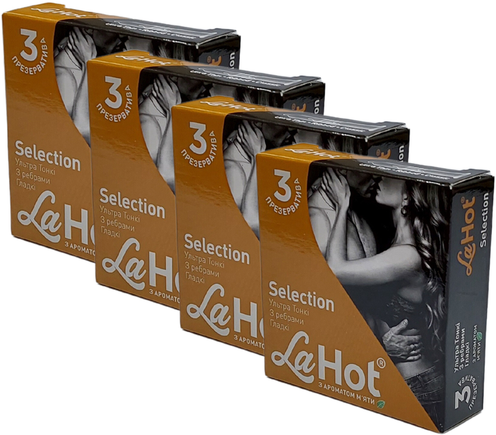 Презервативы La Hot Selection ультра тонкие с ребрами гладкие 4 уп х 3 ...