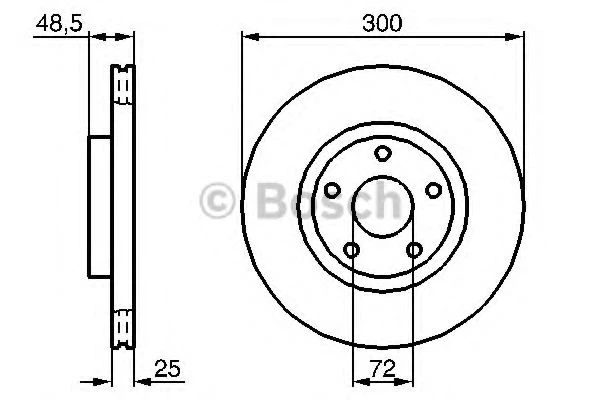 ДИСК тормозной передний BOSCH 0 986 479 183 Bosch (0986479183) - изображение 6