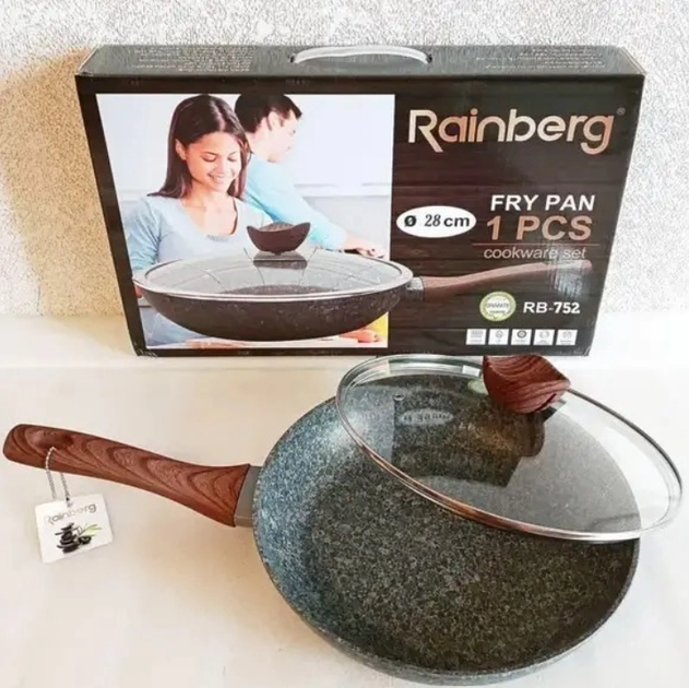 Сковорода Rainberg RB-752 з антипригарним мармуровим покриттям 28 см - зображення 5
