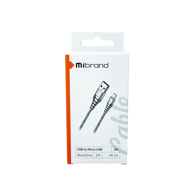 Кабель Mibrand з USB на Micro USB | Шнур для заряджання телефону на 1m | Провід для зарядки гаджетів MIDC/14MBG - зображення 2