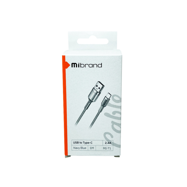 Шнур Mibrand USB-Type-C | Кабель для заряджання гаджетів 1m | Провід тайп сі MIDC/71TNB - Фото 3 Шнур Mibrand USB-Type-C | Кабель для заряджання гаджетів 1m | Провід тайп сі MIDC/71TNB - зображення 3