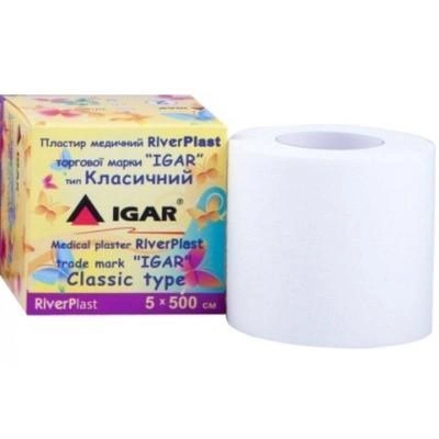 Пластир медичний IGAR (в котушці, на бавовняній основі) 5 см * 5 м - зображення 1