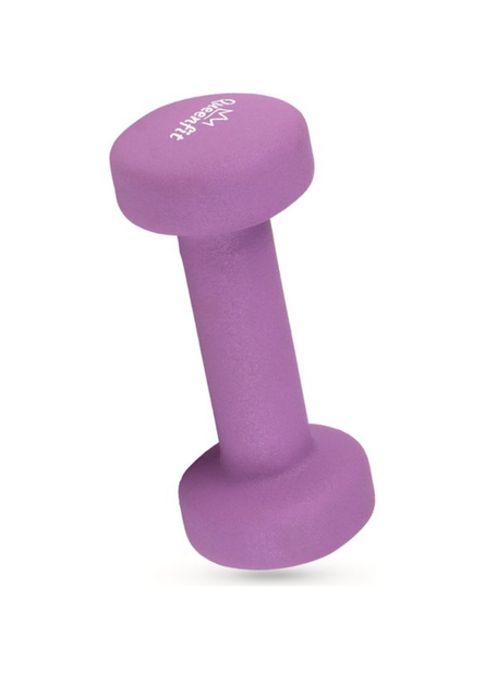 Набор гантелей неопреновых Queenfit 2х1 кг (2 кг) фиолетовый. Круглые, для фитнеса, аэробики, дома - изображение 8