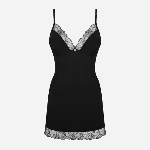 Komplet erotyczny (halka + stringi) Obsessive Bella Rou XL/2XL Black (5901688252345) - obraz 5