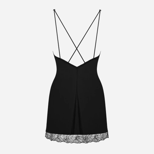 Komplet erotyczny (halka + stringi) Obsessive Bella Rou XL/2XL Black (5901688252345) - obraz 6