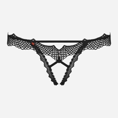 Erotyczne stringi Obsessive Bravelle S/M Black (5901688231647) - obraz 5