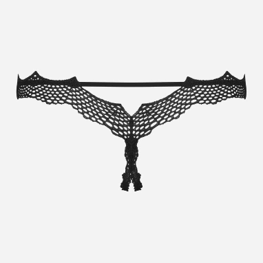 Erotyczne stringi Obsessive Bravelle S/M Black (5901688231647) - obraz 6
