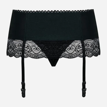 Erotyczny pasek do pończoch Obsessive Miamor S/M Black (5901688209813) - obraz 6
