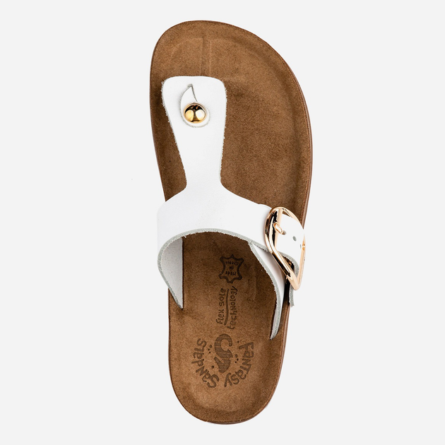 Klapki japonki damskie skórzane Fantasy Sandals Brooke S330 37 Białe (5207200132660) - obraz 3