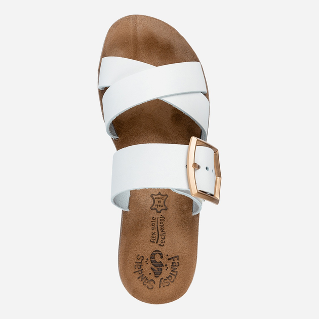 Klapki damskie skórzane Fantasy Sandals Elle S504 40 Białe (5207200138457) - obraz 3