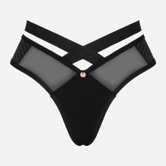 Majtki erotyczne brazylijskie Obsessive Brasica XS/S Black (5901688250440) - obraz 5