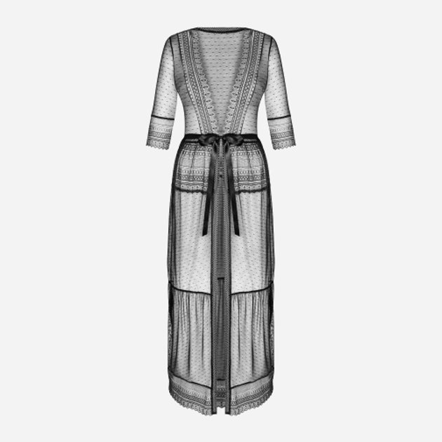 Szlafrok erotyczny Obsessive Estiqua M/L Black (5901688238448) - obraz 5