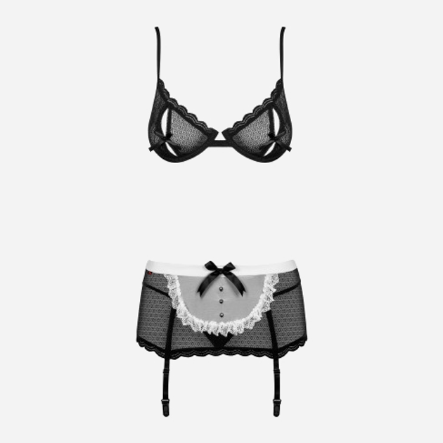 Kostium erotyczny Obsessive Maidme L/XL Czarny (5901688210192) - obraz 5