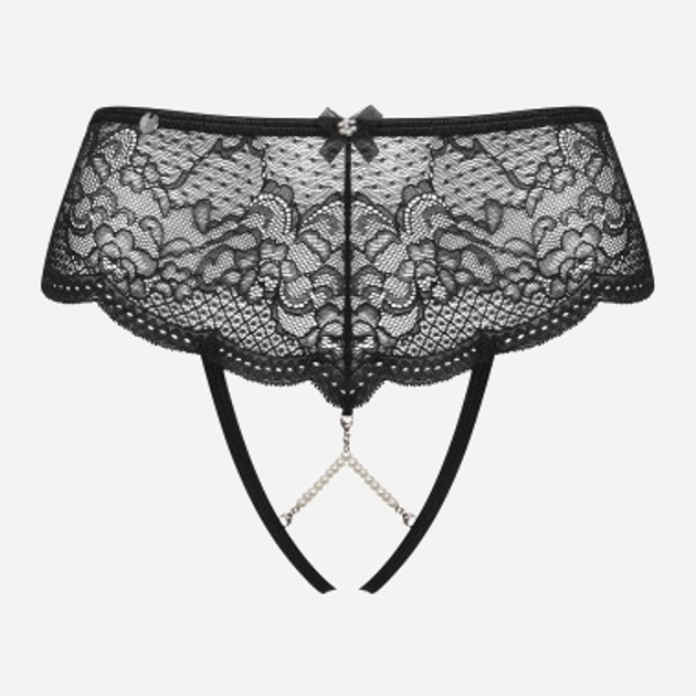 Majtki erotyczne brazylijskie Obsessive Pearlove XS/S Black (5901688238615) - obraz 5