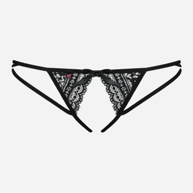 Erotyczne stringi Obsessive Picantina S/M Black (5901688208595) - obraz 5