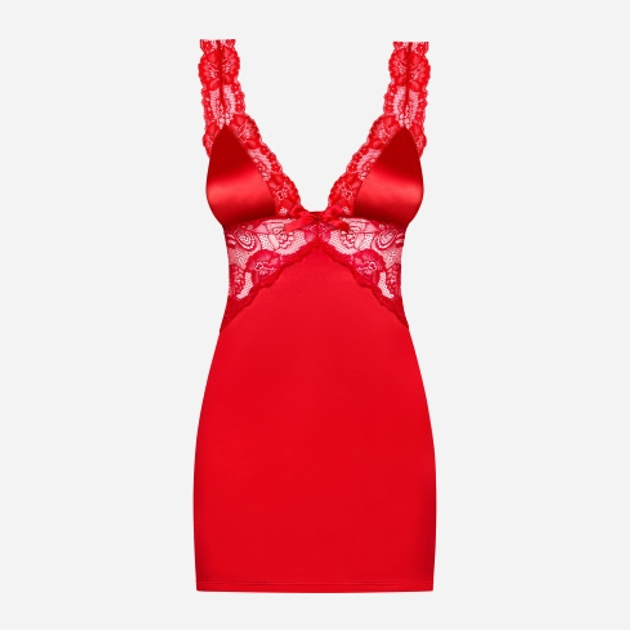 Komplet erotyczny (halka + stringi) Obsessive Secred S/M Red (5901688206782) - obraz 4