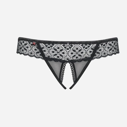 Erotyczne stringi Obsessive Shibu S/M Black (5901688222874) - obraz 5