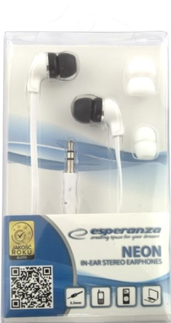 Słuchawki przewodowe douszne Esperanza Music White (EH147W) - obraz 2