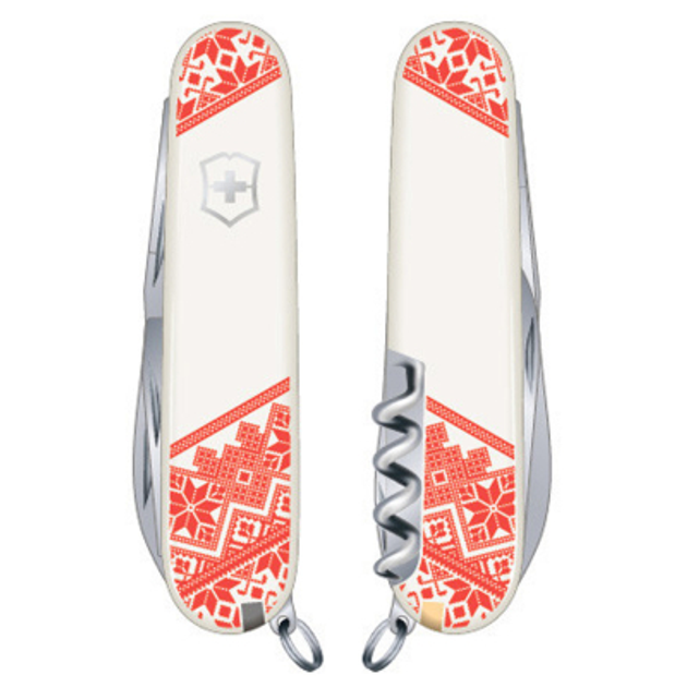 Ніж Victorinox Huntsman Ukraine White "Вишиванка" (1.3713.7_T0051r) - зображення 2