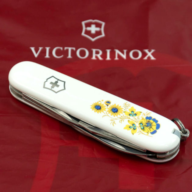 Нож VictoRinox Spartan Ukraine White "Квіти" (1.3603.7_T1050u) - изображение 2