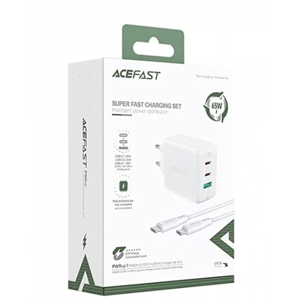 Сетевое зарядное устройство для быстрой зарядки ACEFAST A17 65W (HDMI/Type-C/USB) GaN Multi-function HUB Charger Set White - изображение 6