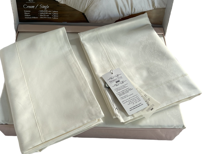 Комплект постельного белья Maison D'or Mirabella Cream сатин 220-200 см кремовый - изображение 4